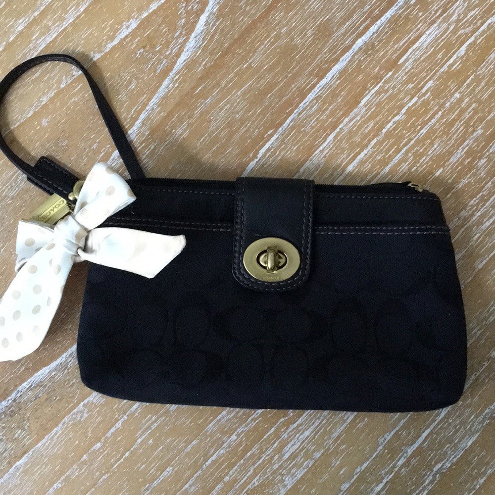 Vintage Coach Black Clutch Purse Bag